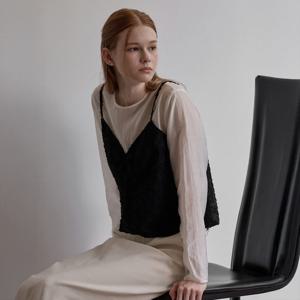 Jacquard bustier blouse - Black [BE25FATP005BK]