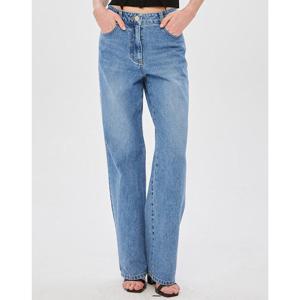 질스튜어트 뉴욕 여성 24FW 블루 워싱 와이드핏 데님팬츠 (중청) JSPA4D170B2