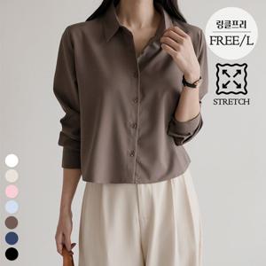 어썸 링클프리 카라 크롭 블라우스_264936