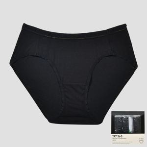 (트라이) 여성 베이직 미디 삼각팬티 블랙 3매입