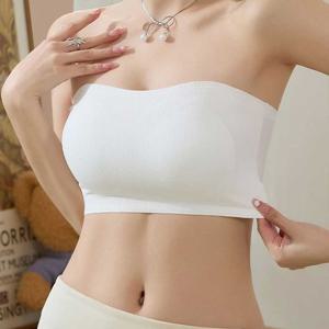 여성 끈없는 브라 캡내장 오프숄더 튜브탑 편한 브라