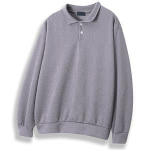 [디바옴므]세미 오버핏 투버튼 카라넥 니트 맨투맨 티셔츠 남방