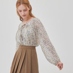 [매긴]리본넥 볼륨 슬리브 블라우스_PBMF5F1BL5061