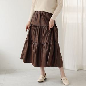 [웬디즈갤러리]베르샤 캉캉 플레어 롱 스커트 / 레자 편한 밴딩 SSK106