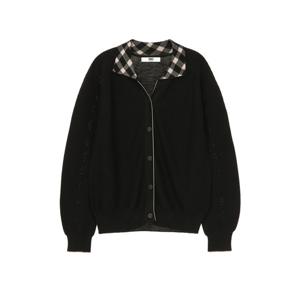 닥스 여성 25FW 블랙 체크카라 울혼방 가디건 DLSW5D943BK