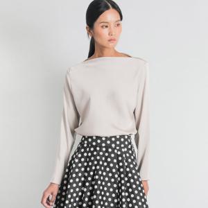 [파슨스] Glossy Boat Neck Blouse [PW2S9BL02]