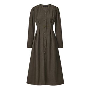 FOCUS  V넥 핀턱 코듀로이 원피스 PBINF5W1OP3041