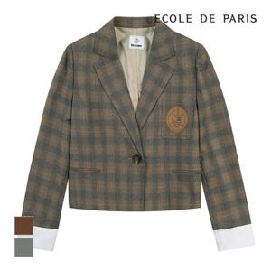 [에꼴드파리]MARIO소매배색 체크 자켓_RB33WJCM33Z