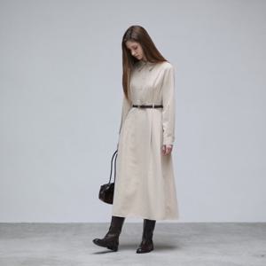 플라스틱아일랜드  (PR4WO081) 주름 셔츠 원피스