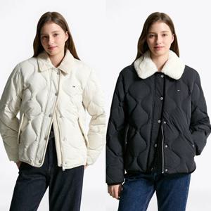 [타미진] T32F6QJC21TWL1 여성 쉐르파 탈부착 코듀로이 믹스 다운 점퍼