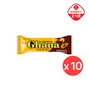 [롯데] 가나 초코바 아몬드 43g X 10개입