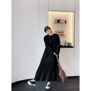 [웬디]가을 블랙 롱 니트 원피스 WP13790