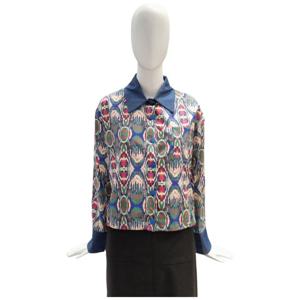 [페이지플린]데님 카라 배색 프린트 긴팔 셔츠 F5CBL510