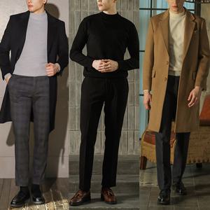 엠필 남성 겨울 기모 히든밴딩 스판정장바지(30-38사이즈)3종세트(본딩2종+체크그레이1종)