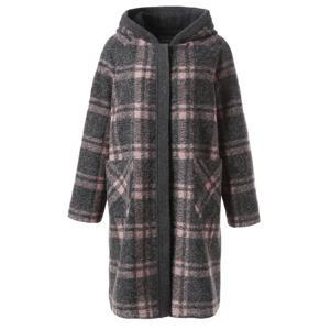 [마담포라]후드넥 체크 모직 하프 코트MB4HC502A