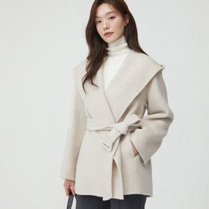 플라스틱아일랜드  (PR4HJ062) 알파카블렌디드 핸드메이드 후드 자켓