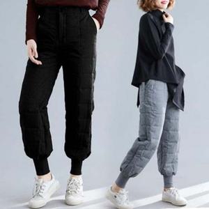 W79522 밑단 윈터 여자 시보리 따뜻 솜바지 겨울바지