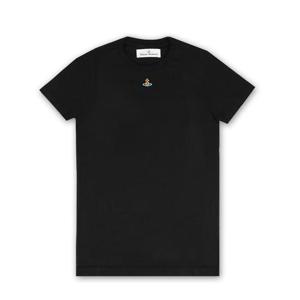 25SS 비비안웨스트우드 3G010017 J001M N401 여성 자수 로고 오브 페루 티셔츠 블랙