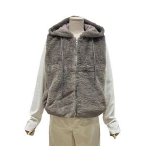 [에이지도르]페이크 퍼 후드베스트(ALFIWIE172)