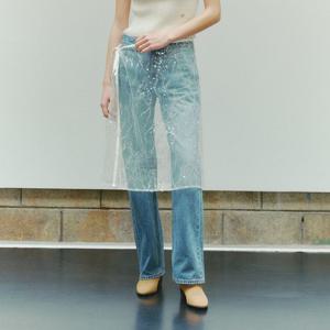 [플랙진]여성 레이어드 스팽글 랩 롱 미디 스커트 (PWTF1SKL29W)