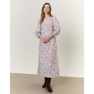 아떼바네사브루노 여성 25SS 퍼플 플라워 면혼방 긴팔 원피스 VLDR5B213U2