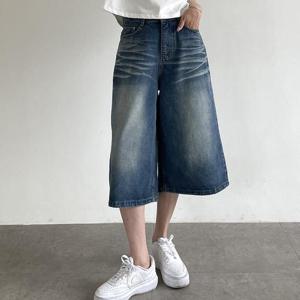 빅사이즈 506 밀크워싱7부와이드팬츠 DLOS416