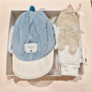 [밍크뮤](BL)코듀로이배색트루퍼햇,장갑세트  35C14-808-02,850-01