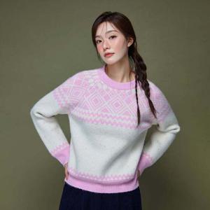 플라스틱아일랜드  (PR4KL162) 다이아패턴 니트 풀오버