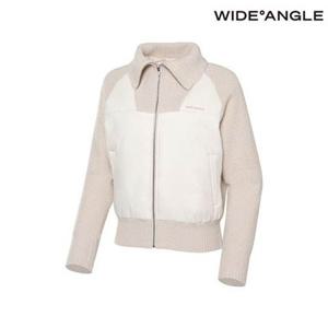 [와이드앵글]  WWW23K15E2 CO 우븐 패치 패딩 풀집업 스웨터 L (Beige)