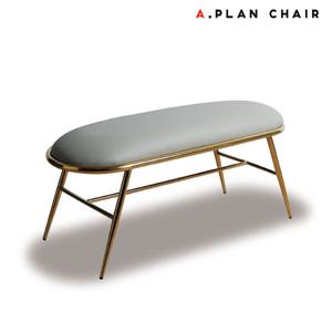 [에이플랜체어]T3 골드 가죽 2인 벤치의자(TBG320)