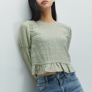 [미쏘]소매포인트 블라우스 (MIWBLCT13G-T)