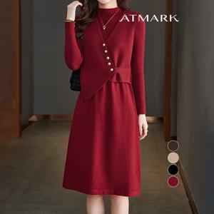 ATMARK 골지하프넥미디원피스+베스트SET_AA59SE006G