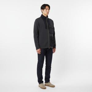 STONE ISLAND 65933 COTTON FLEECE WITH NASLAN NYLON FULL-ZIPPER SWEATSHIRT (781565933 V0065) (나슬란 나일론 혼방 가먼트다잉 배지 풀집업)