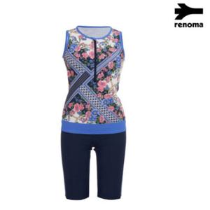 [레노마수영복] 여성 인컵 집업 반신 아쿠아 민소매 수영복 LS2C261_PP