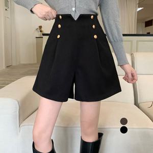 ATMARK 금장컷하이웨스트모직하프팬츠_AA59PT025G