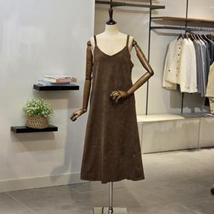 [반에이크]VB5YOPMG01Z_스웨이드 끈 원피스