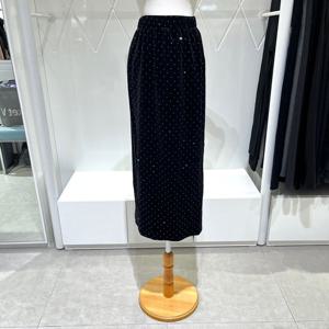 [밸리걸] 비즈 도트 벨벳 롱 스커트 214489