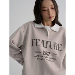 (356141WM2A) [에잇세컨즈] 칼라 긴소매 그래픽 럭비티셔츠  베이지