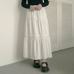 [올리비에스클로젯] 플레어 캉캉 스웨이드 롱스커트_O2601SK002A