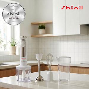 신일 핸드블렌더 3in1 만능 블렌더 SMX-FR600HB 화이트 믹싱봉 거품기 다지기 만능믹서기