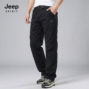 JEEP SPIRIT 스트레이트핏 무릎절개 카고팬츠 블랙 (JSFAPT1237)