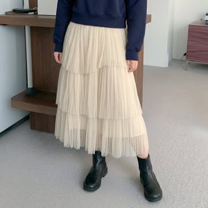 [올리비에스클로젯] 샤인 캉캉 레이어드 롱 스커트_O2602SK012A