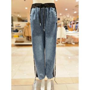 [르니앤맥코이]레이스테잎 진주장식 와이드 진 MN04SD470HJY