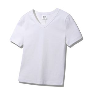 지프 V넥 타이트핏 여성 스판 반팔 티셔츠 JQ2TSF212WH