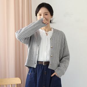 [웬디즈갤러리]샵디 꽈배기 루즈핏 가디건 /체형커버 여성 데일리 UCD105