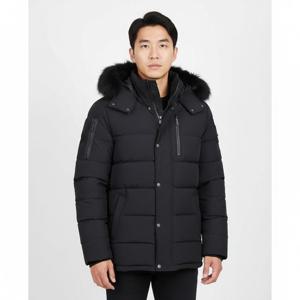 무스너클 남성 로고 벨우즈 블랙 패딩 M30MJ171 291