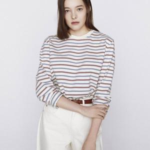 [지오다노] 여자 봄 가을 멀티 스트라이프 티셔츠 650632