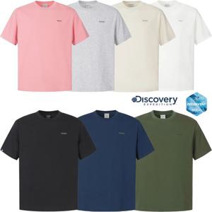 디스커버리 유니 프레시벤트 세미오버핏 스몰로고 반팔티셔츠 DXRS75063