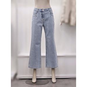 [프렐린]RPD261S20 포켓 스티치 세미 와이드 연청바지