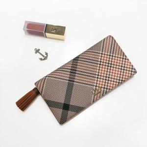 [닥스ACC][본점][EDINBURGH] 브라운 태슬 체크패턴 장지갑 DCWA2F322W2